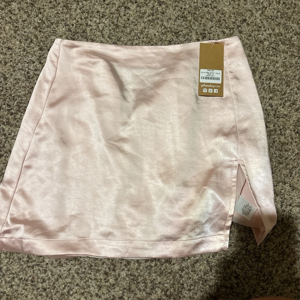 NWT satin pink mini skirt